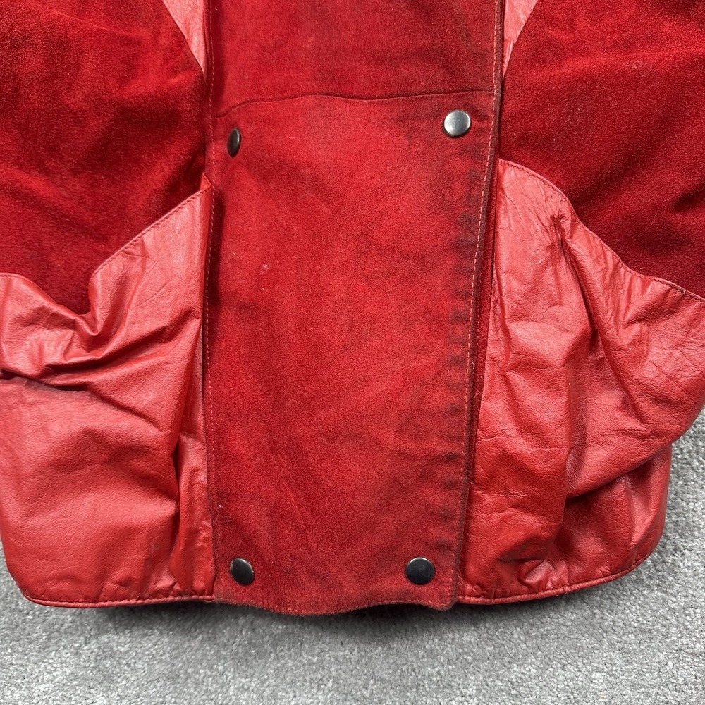 Comint Women's Red Leather Jacket Suede Size Medium Argentina - Picture 6 of 13